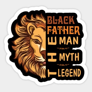 Lion Black Father The Man The Myth The Legend Happy Father Day Vintage Retro Sticker